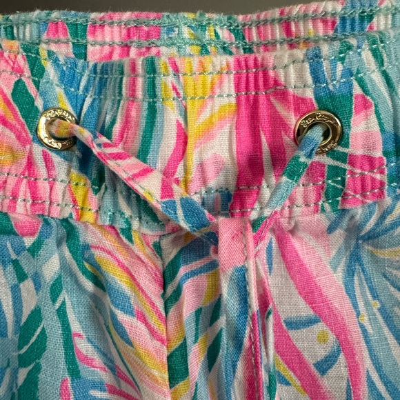 Lilly Pulitzer Pink and Blue Leaf Print Pants - Picture 3 of 5
